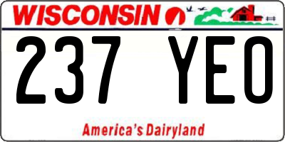 WI license plate 237YEO