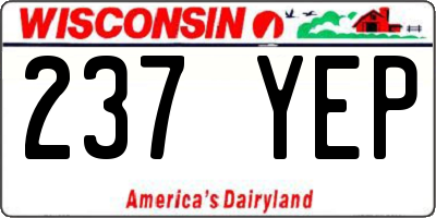 WI license plate 237YEP