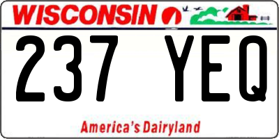 WI license plate 237YEQ