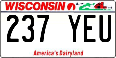 WI license plate 237YEU