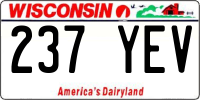 WI license plate 237YEV