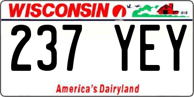 WI license plate 237YEY