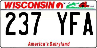 WI license plate 237YFA