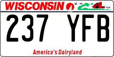 WI license plate 237YFB