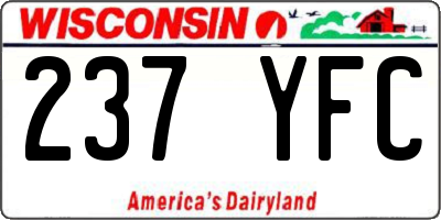 WI license plate 237YFC