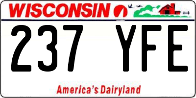 WI license plate 237YFE