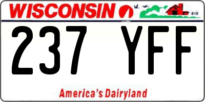 WI license plate 237YFF