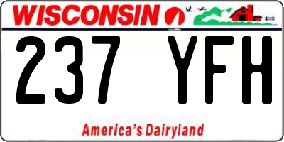 WI license plate 237YFH