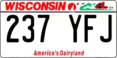 WI license plate 237YFJ