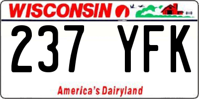 WI license plate 237YFK