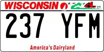 WI license plate 237YFM