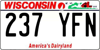 WI license plate 237YFN
