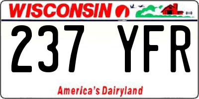 WI license plate 237YFR