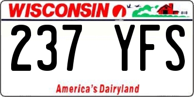 WI license plate 237YFS
