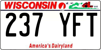 WI license plate 237YFT