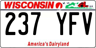 WI license plate 237YFV