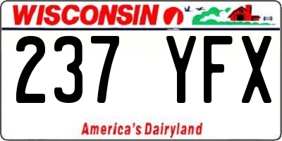 WI license plate 237YFX