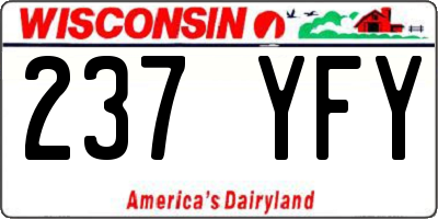 WI license plate 237YFY