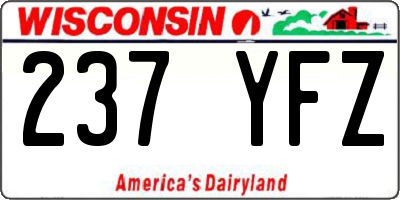 WI license plate 237YFZ