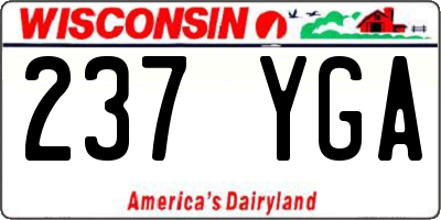 WI license plate 237YGA