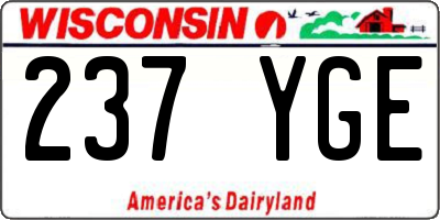 WI license plate 237YGE