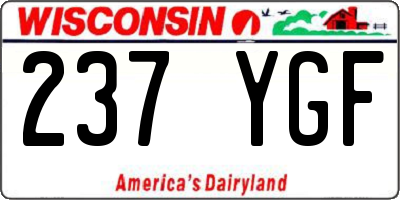 WI license plate 237YGF