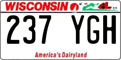 WI license plate 237YGH