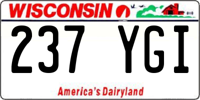 WI license plate 237YGI