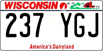 WI license plate 237YGJ