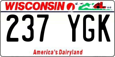 WI license plate 237YGK