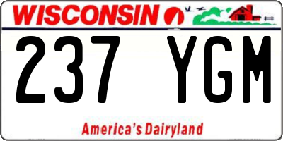 WI license plate 237YGM