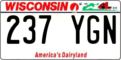 WI license plate 237YGN