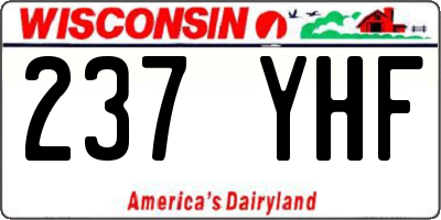 WI license plate 237YHF