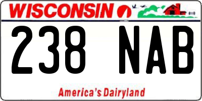 WI license plate 238NAB