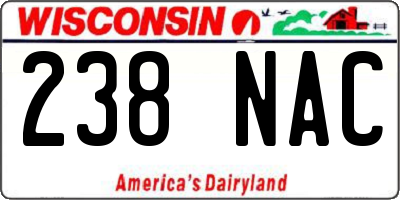 WI license plate 238NAC