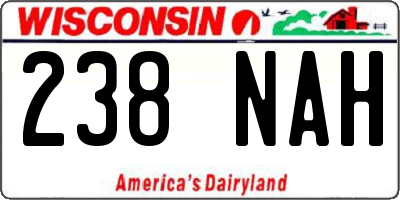 WI license plate 238NAH