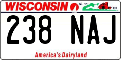 WI license plate 238NAJ
