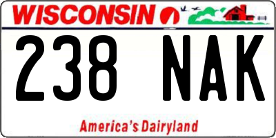 WI license plate 238NAK
