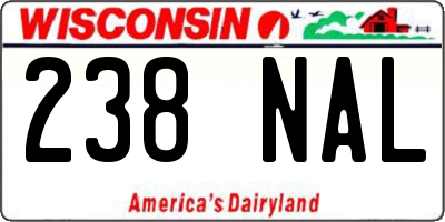 WI license plate 238NAL