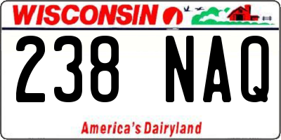 WI license plate 238NAQ