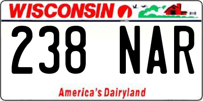 WI license plate 238NAR