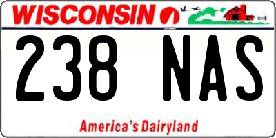WI license plate 238NAS