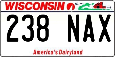 WI license plate 238NAX