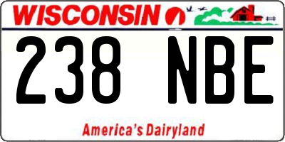 WI license plate 238NBE