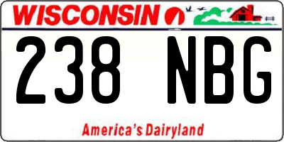 WI license plate 238NBG
