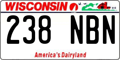 WI license plate 238NBN