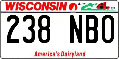 WI license plate 238NBO