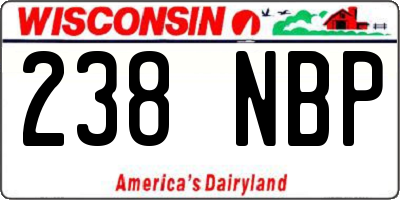 WI license plate 238NBP