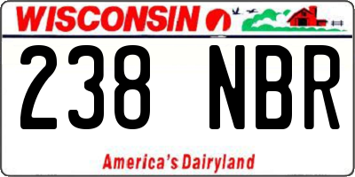 WI license plate 238NBR