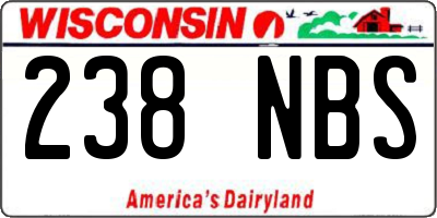 WI license plate 238NBS